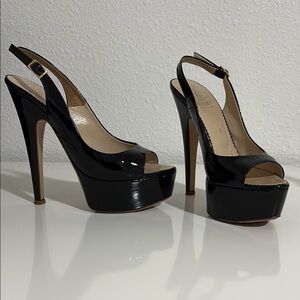 Taccetti Black Patent Leather Platform Heels